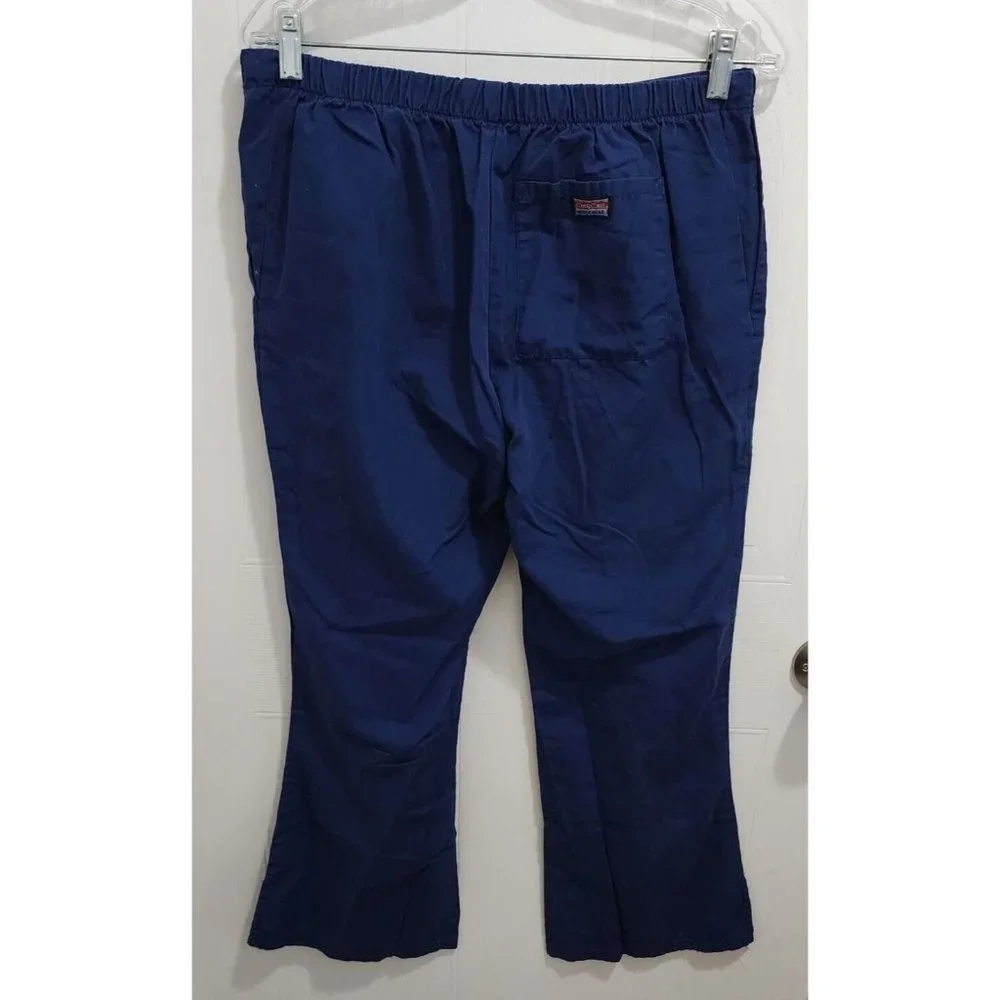 x2 Cherokee Workwear Pull On Scrub Pants Style‎ 4101P Solid Navy Blue Size Small
